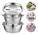 🥗 Colador Rallador Multifuncional de Acero Inoxidable 3 en 1
