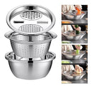 🥗 Colador Rallador Multifuncional de Acero Inoxidable 3 en 1