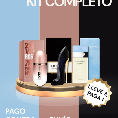 ✨ Kit Exclusivo de Perfumes Premium – 212 VIP Rosé, Good Girl& Light Blue ✨