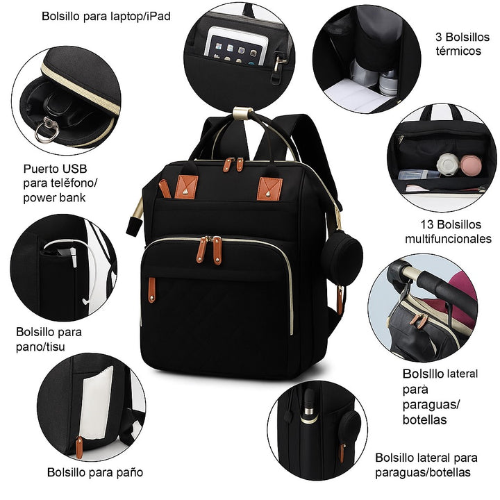 🍼✨ Bolso Pañalera con USB